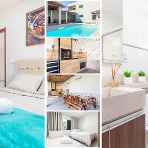 Refugio Tropical Casa De Com Piscina Aquecida E 4 E Garagem 3 Carros, 800 Mtrs Da Internet 700 Mbps, Privado Com Pista De Skate , Quadra De Futevolei , Campos E Quadras De Futebol! Casa de Férias
